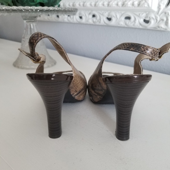 Fergalicious Brown Snakeskin Slingback heels - Picture 7 of 8